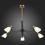 Люстра на штанге EVOLUCE L1ta SLE205403-05 цвет плафона/подвески Белый, цвет арматуры Латунь, Черный-3