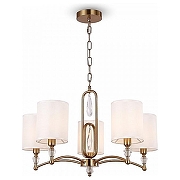Люстра Freya Riverside FR1007PL-05BS цвет плафона/подвески Белый, цвет арматуры Латунь-1
