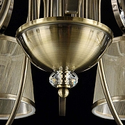 Люстра на штанге Freya Simone FR2020-PL-06-BZ цвет плафона/подвески Бежевый, Прозрачный, цвет арматуры Бронза-3