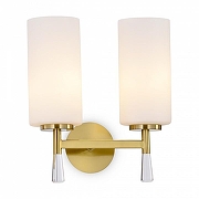 Бра Freya Chic FR2031WL-02BS цвет плафона/подвески Белый, Прозрачный, цвет арматуры Латунь-1