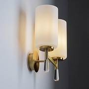 Бра Freya Chic FR2031WL-02BS цвет плафона/подвески Белый, Прозрачный, цвет арматуры Латунь-2