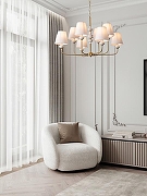 Люстра Freya Evelyn FR2038PL-08BS цвет плафона/подвески Белый, цвет арматуры Белый, Латунь-7