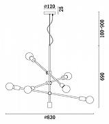 Люстра Freya Octavia FR5043PL-06BS цвет латунь-2