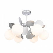 Люстра на штанге Freya Satellite FR5165PL-06S цвет плафона/подвески Белый, цвет арматуры Серебро-1