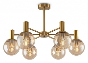 Люстра на штанге Freya Globo FR5175PL-06BS цвет плафона/подвески Оранжевый, цвет арматуры Латунь