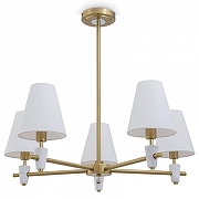 Люстра на штанге Freya Pietra FR5371CL-05BS цвет плафона/подвески Белый, цвет арматуры Латунь