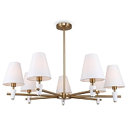 Люстра на штанге Freya Pietra FR5371CL-07BS цвет белый, латунь