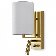 Бра с подсветкой Freya Cozy FR6170WL-01BS цвет плафона/подвески Белый, цвет арматуры Латунь