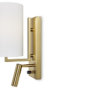 Бра с подсветкой Freya Cozy FR6170WL-01BS цвет плафона/подвески Белый, цвет арматуры Латунь-4