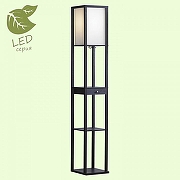 Торшер с полкой LGO Woodruff GRLSP-0333 цвет плафона/подвески Бежевый, цвет арматуры Черный-1