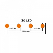 Гирлянда на солнечных батареях Gauss Solar GS032 цвет плафона/подвески Белый-1