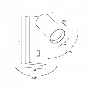 Бра Hesby Lighting Edge HSBL_0125 цвет плафона/подвески Черный, цвет арматуры Черный-5