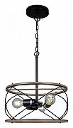 Люстра ILLUMICO WOOD IL1008-3P-05 BK WOOD цвет плафона/подвески Золото, Черный, цвет арматуры Черный
