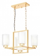 Люстра LUMINA DECO Lino LDP 1239-5 F.GD цвет плафона/подвески Прозрачный, цвет арматуры Золото-1