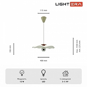 Подвесной светильник LIGHTERA Colorado LE101L-40R цвет плафона/подвески Белый, Красный, Хром, цвет арматуры Белый-2