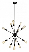 Люстра на штанге iLamp Spider Loft209-12B цвет арматуры Черный