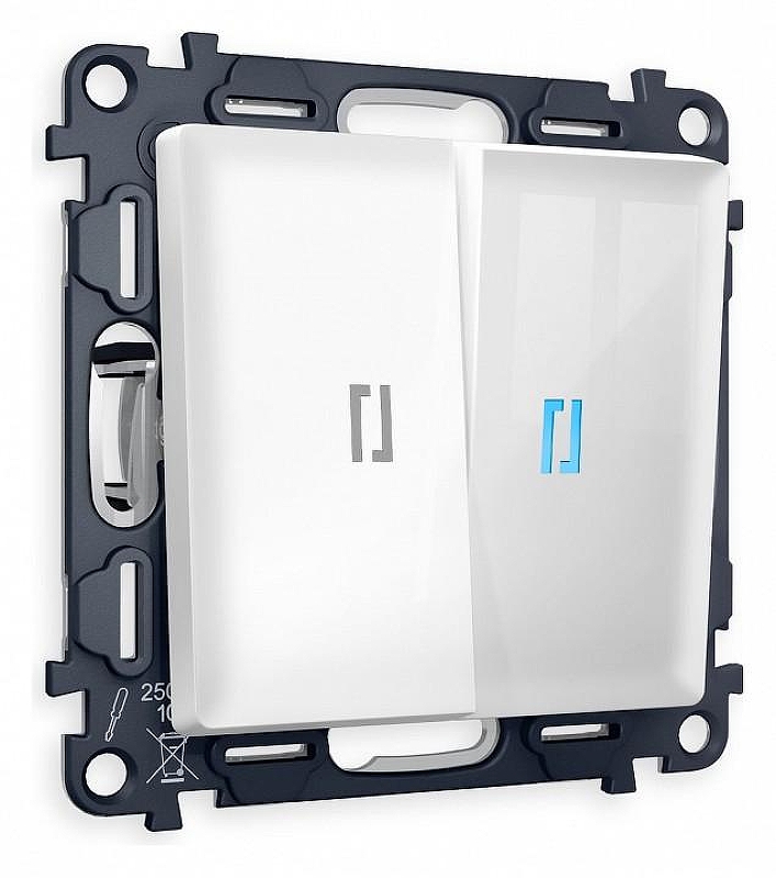 Выключатель двухклавишный с подсветкой без рамки Ambrella Volt Quant MA104020 