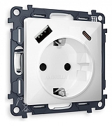 Розетка с заземлением и 2хUSB type A и C, без рамки Ambrella Volt Quant MA110010 цвет Белый