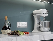 Розетка с заземлением и 2хUSB type A и C, без рамки Ambrella Volt Quant MA110010 цвет Белый-2