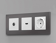 Розетка HDMI без рамки Ambrella Volt Quant MA114010 цвет Белый-1