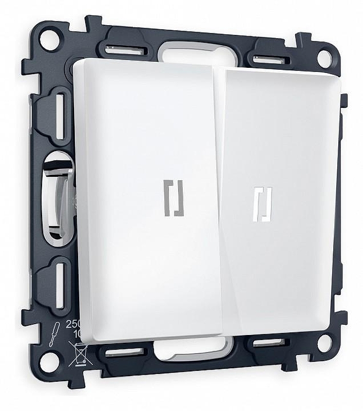 Выключатель двухклавишный с подсветкой без рамки Ambrella Volt Quant MA124015 