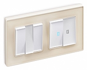 Выключатель проходной двухклавишный с подсветкой Ambrella Volt Quant MA124040 цвет Белый-1