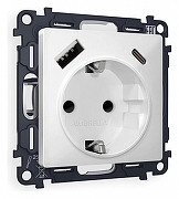 Розетка с заземлением и 2хUSB type A и C, без рамки Ambrella Volt Quant MA130010 цвет Белый
