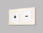 Розетка HDMI без рамки Ambrella Volt Quant MA134010 цвет Белый-1