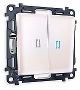 Выключатель проходной двухклавишный с подсветкой Ambrella Volt Quant MA204040 цвет Жемчужный, Белый