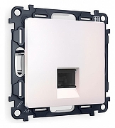 Розетка Ethernet RJ-45 и со шторками, без рамки Ambrella Volt Quant MA212010 цвет Жемчужный, Белый