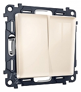 Выключатель проходной двухклавишный Ambrella Volt Quant MA303020 цвет Бежевый