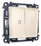 Выключатель двухклавишный с подсветкой без рамки Ambrella Volt Quant MA304015 цвет Бежевый