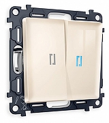 Выключатель проходной двухклавишный с подсветкой Ambrella Volt Quant MA304040 цвет Бежевый