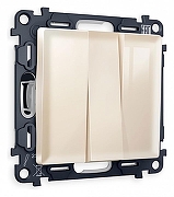 Выключатель трехклавишный без рамки Ambrella Volt Quant MA305010 цвет Бежевый