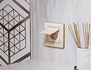 Розетка с заземлением и со шторкой, без рамки с крышкой Ambrella Volt Quant MA308010 цвет Бежевый-2