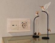 Розетка 2хUSB type A и C без рамки Ambrella Volt Quant MA311010 цвет Бежевый-3