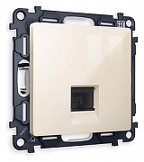 Розетка Ethernet RJ-45 и со шторками, без рамки Ambrella Volt Quant MA312010 цвет Бежевый