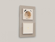 Выключатель проходной одноклавишный с подсветкой Ambrella Volt Quant MA322030 цвет Бежевый-1