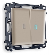 Выключатель проходной двухклавишный с подсветкой Ambrella Volt Quant MA364040 цвет Бежевый, Серый