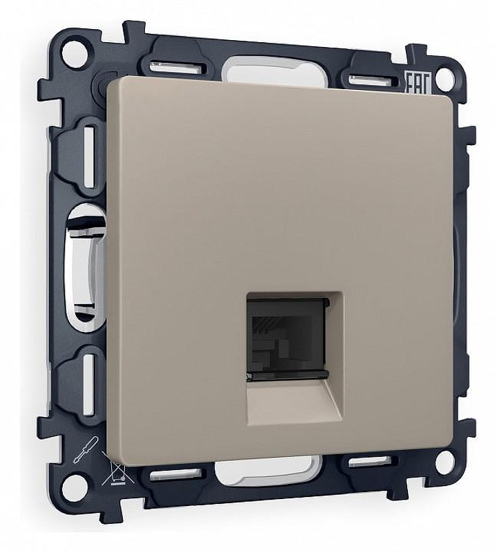 Розетка Ethernet RJ-45 и со шторками, без рамки Ambrella Volt Quant MA372010 