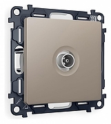 ТВ-розетка проходная без рамки Ambrella Volt Quant MA373030 цвет Бежевый, Серый