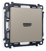 Розетка HDMI без рамки Ambrella Volt Quant MA374010 цвет Бежевый, Серый