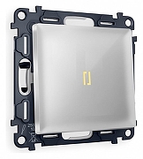 Выключатель одноклавишный с подсветкой без рамки Ambrella Volt Quant MA402010 цвет Серебро
