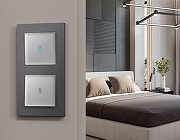 Выключатель одноклавишный с подсветкой без рамки Ambrella Volt Quant MA402020 цвет Серебро-2