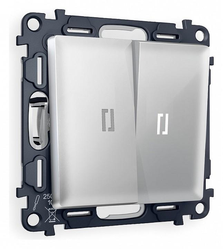 Выключатель двухклавишный с подсветкой без рамки Ambrella Volt Quant MA404015 