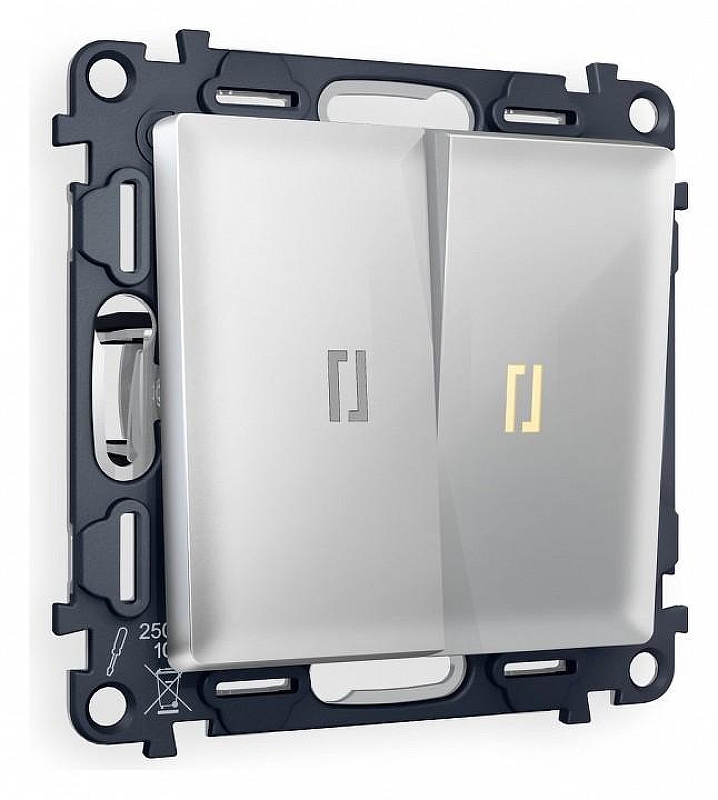 Выключатель проходной двухклавишный с подсветкой Ambrella Volt Quant MA404030 