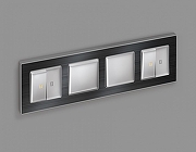 Выключатель проходной двухклавишный с подсветкой Ambrella Volt Quant MA404030 цвет Серебро-1