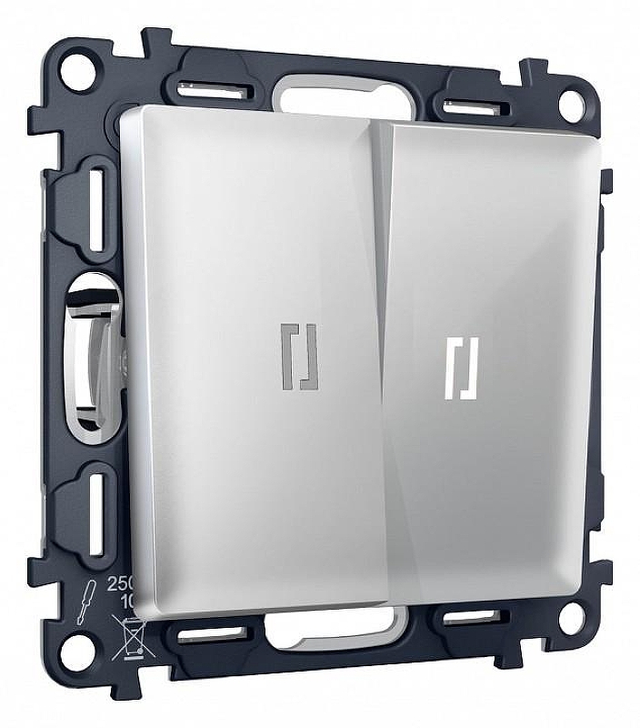 Выключатель проходной двухклавишный с подсветкой Ambrella Volt Quant MA404035 