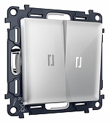 Выключатель проходной двухклавишный с подсветкой Ambrella Volt Quant MA404035 цвет Серебро