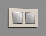 Выключатель проходной двухклавишный с подсветкой Ambrella Volt Quant MA404035 цвет Серебро-1